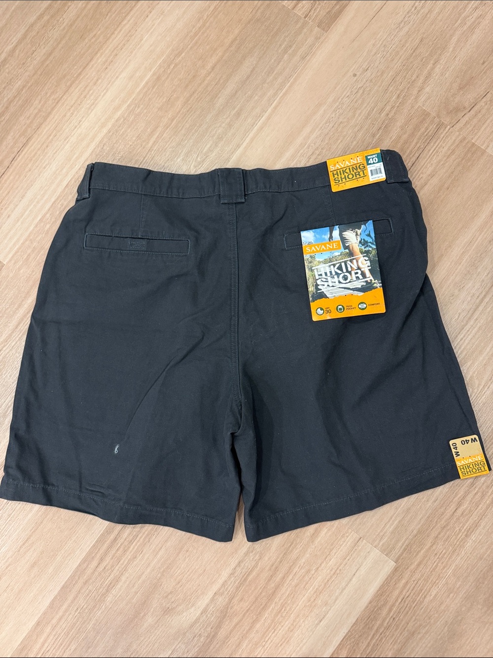 Savane Black Men's Outdoor Hybrid Shorts 40